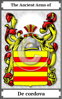 De cordova Family Crest Download (JPG)  Book Plated - 150 DPI